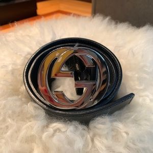 Black Leather Women's Gucci Belt